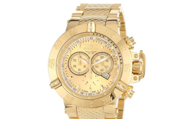 Invicta Men's 14500 SubaquaNoma III Chronograph Gold Dial 18k Gold Ion-Plated Stainless Steel Watch